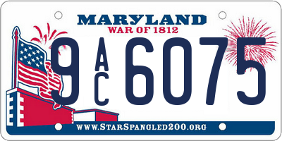 MD license plate 9AC6075
