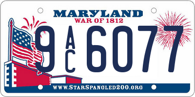 MD license plate 9AC6077