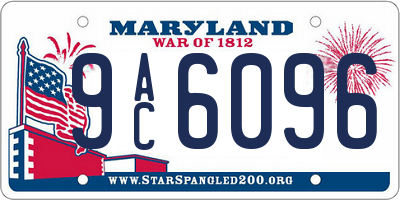 MD license plate 9AC6096
