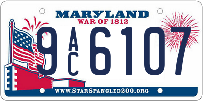 MD license plate 9AC6107
