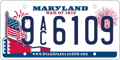 MD license plate 9AC6109