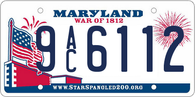 MD license plate 9AC6112