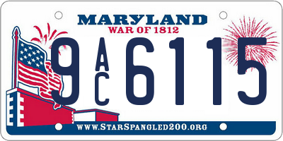 MD license plate 9AC6115