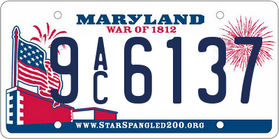 MD license plate 9AC6137