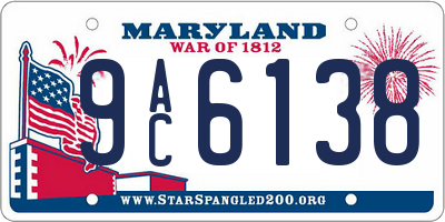 MD license plate 9AC6138