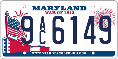 MD license plate 9AC6149