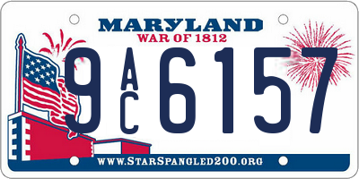 MD license plate 9AC6157