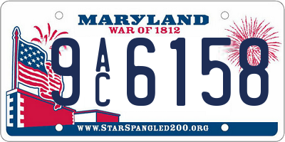 MD license plate 9AC6158