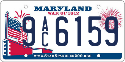 MD license plate 9AC6159