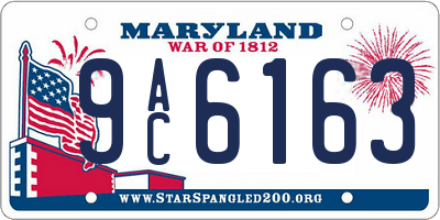 MD license plate 9AC6163