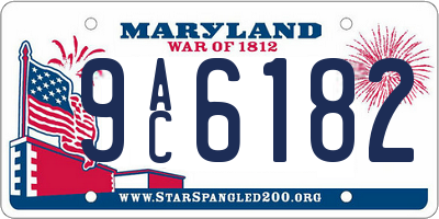 MD license plate 9AC6182