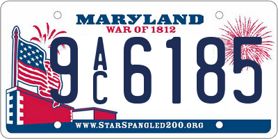 MD license plate 9AC6185