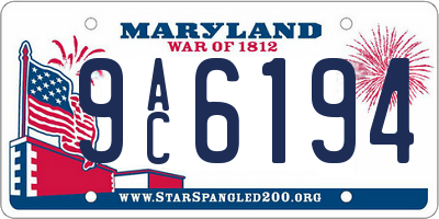 MD license plate 9AC6194