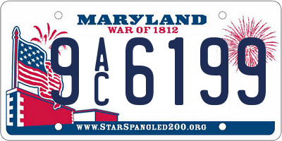 MD license plate 9AC6199
