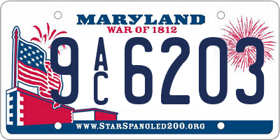 MD license plate 9AC6203