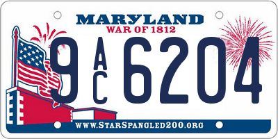 MD license plate 9AC6204