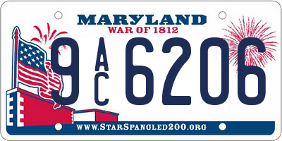 MD license plate 9AC6206