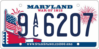 MD license plate 9AC6207