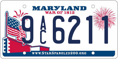 MD license plate 9AC6211
