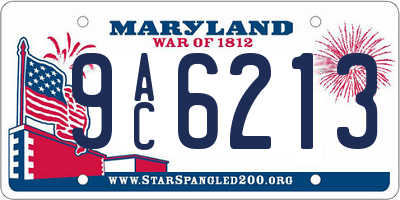 MD license plate 9AC6213