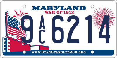 MD license plate 9AC6214