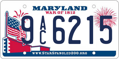 MD license plate 9AC6215