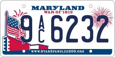 MD license plate 9AC6232