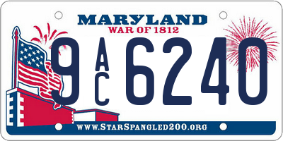 MD license plate 9AC6240