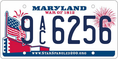 MD license plate 9AC6256