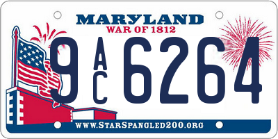 MD license plate 9AC6264