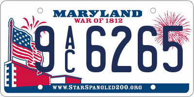 MD license plate 9AC6265