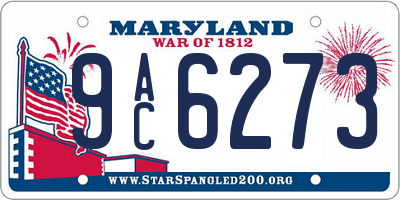MD license plate 9AC6273
