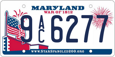 MD license plate 9AC6277