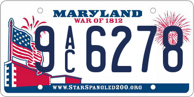MD license plate 9AC6278