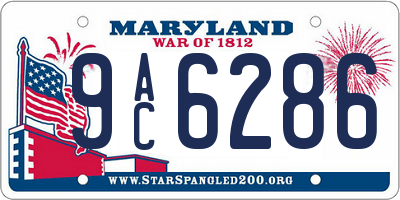 MD license plate 9AC6286