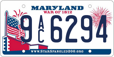 MD license plate 9AC6294