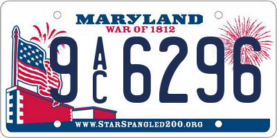 MD license plate 9AC6296