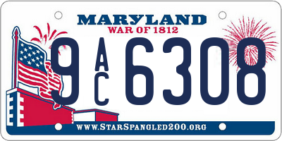 MD license plate 9AC6308