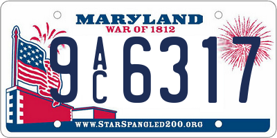 MD license plate 9AC6317