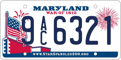 MD license plate 9AC6321