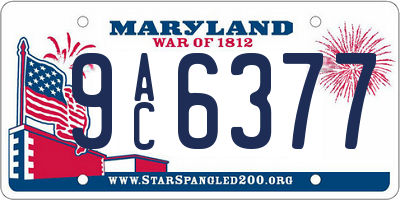 MD license plate 9AC6377