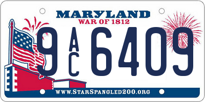 MD license plate 9AC6409