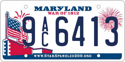 MD license plate 9AC6413