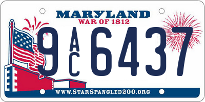 MD license plate 9AC6437