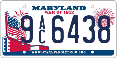 MD license plate 9AC6438