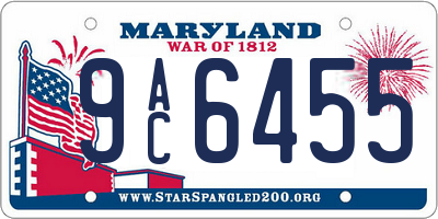 MD license plate 9AC6455