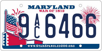 MD license plate 9AC6466