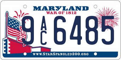 MD license plate 9AC6485