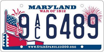 MD license plate 9AC6489