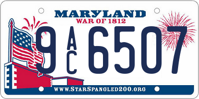 MD license plate 9AC6507